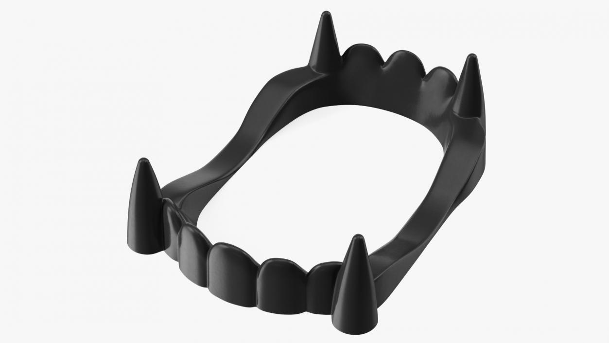 Plastic Vampire Teeth Black 3D