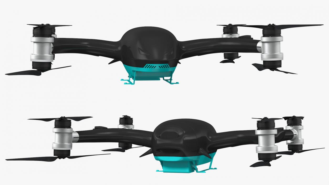 3D Quadcopter Drone with Delivery Package model