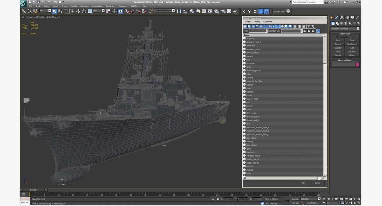 3D Arleigh Burke Destroyer Mahan DDG-72