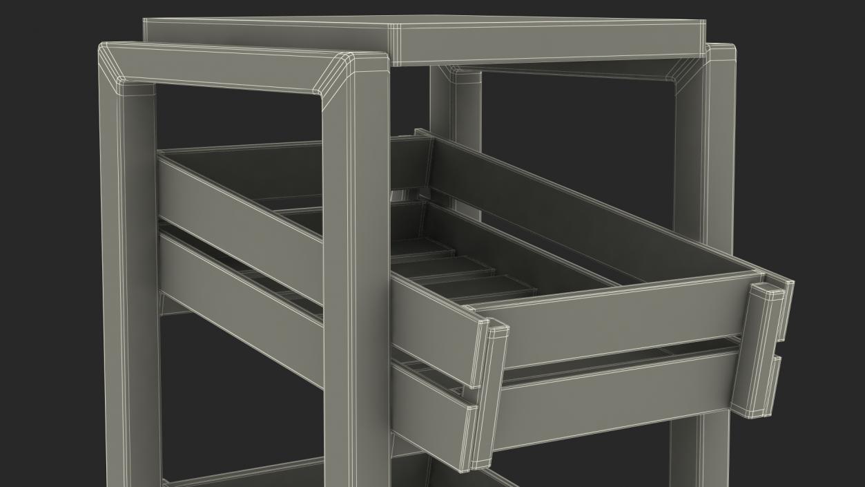 Wooden Vegetable Rack with Drawers 3D model