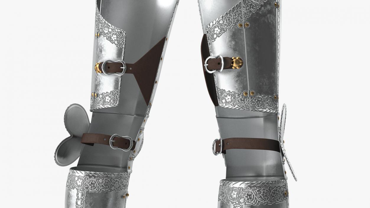 3D model Plate Armor Medieval Leg Guard