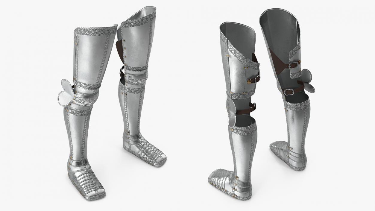 3D model Plate Armor Medieval Leg Guard