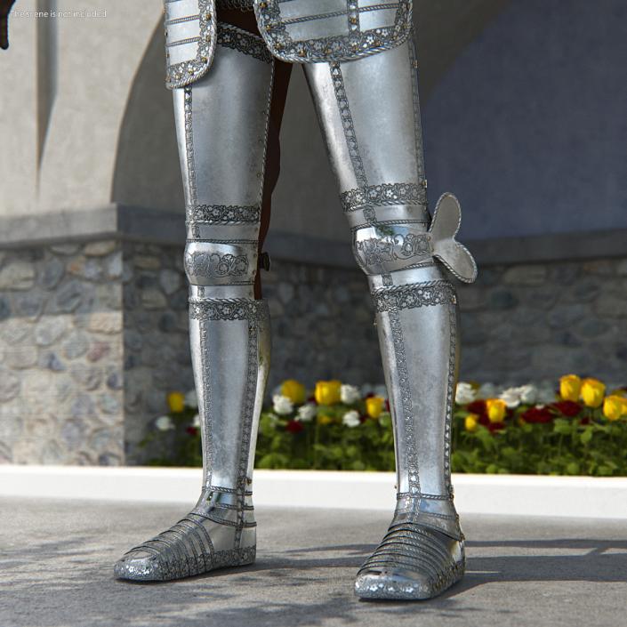 3D model Plate Armor Medieval Leg Guard