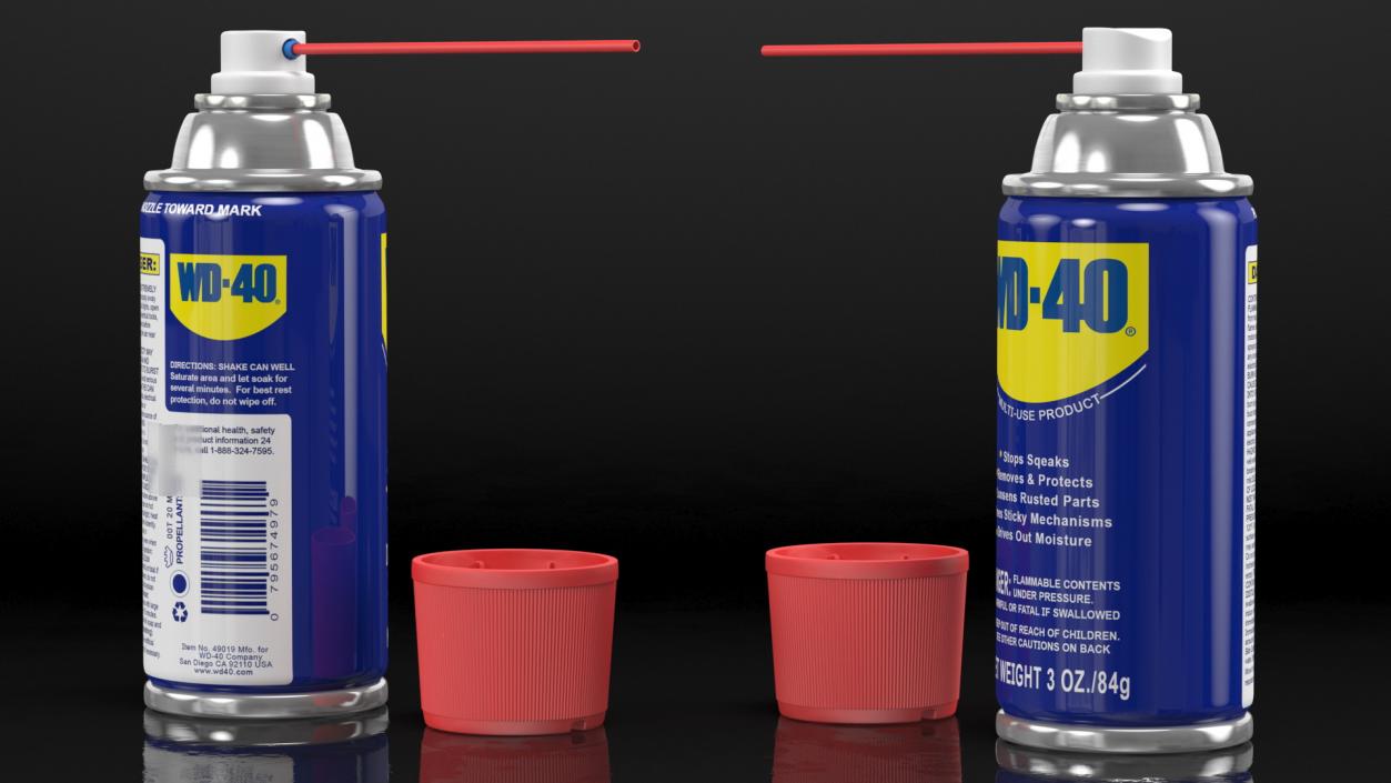 Opened WD 40 Multi Use Product Aerosol Spray 3D model