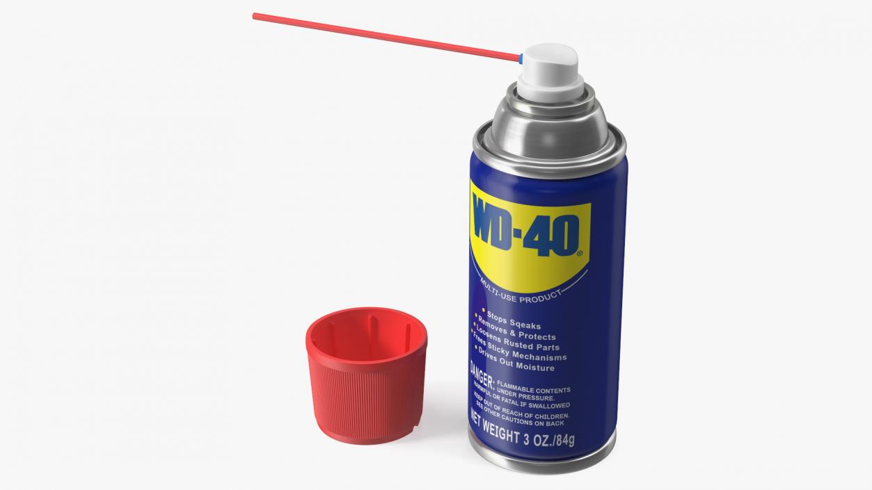 Opened WD 40 Multi Use Product Aerosol Spray 3D model