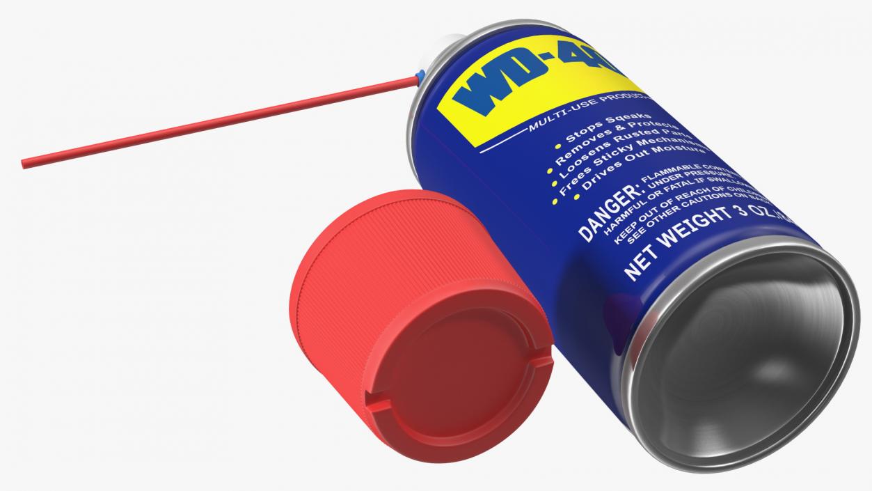 Opened WD 40 Multi Use Product Aerosol Spray 3D model