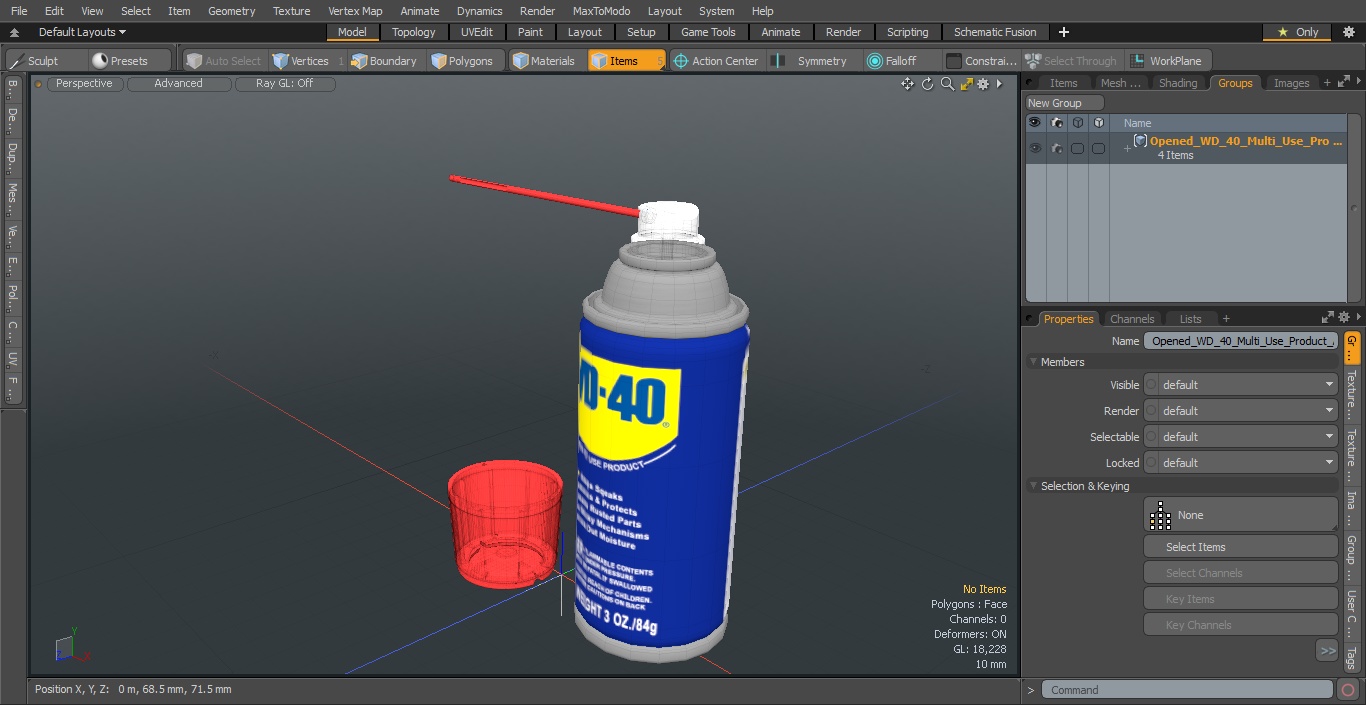 Opened WD 40 Multi Use Product Aerosol Spray 3D model