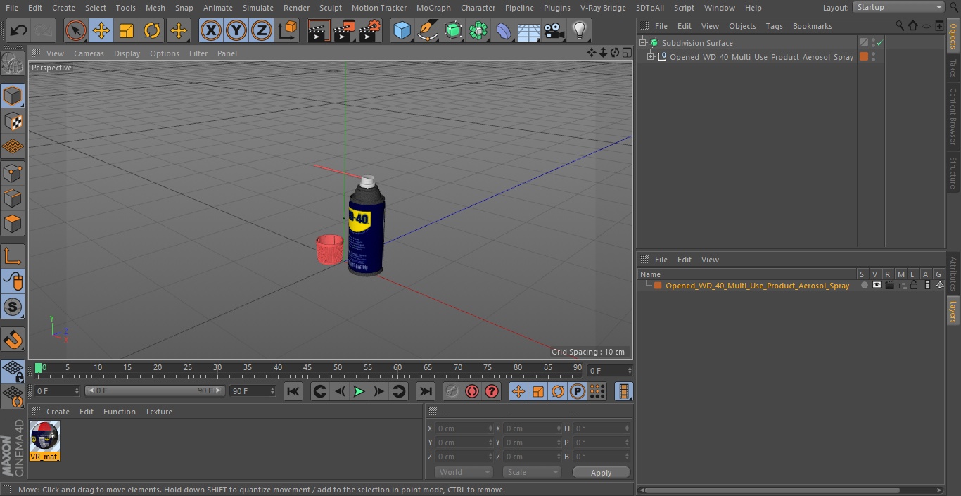 Opened WD 40 Multi Use Product Aerosol Spray 3D model