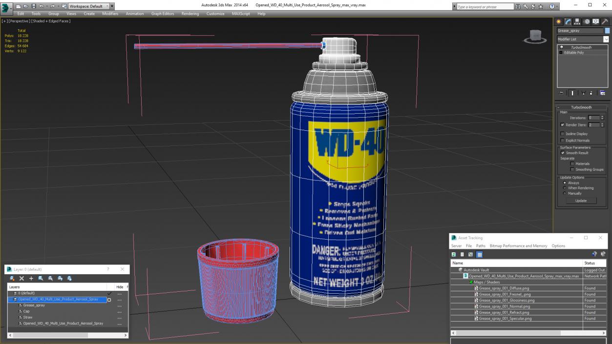 Opened WD 40 Multi Use Product Aerosol Spray 3D model