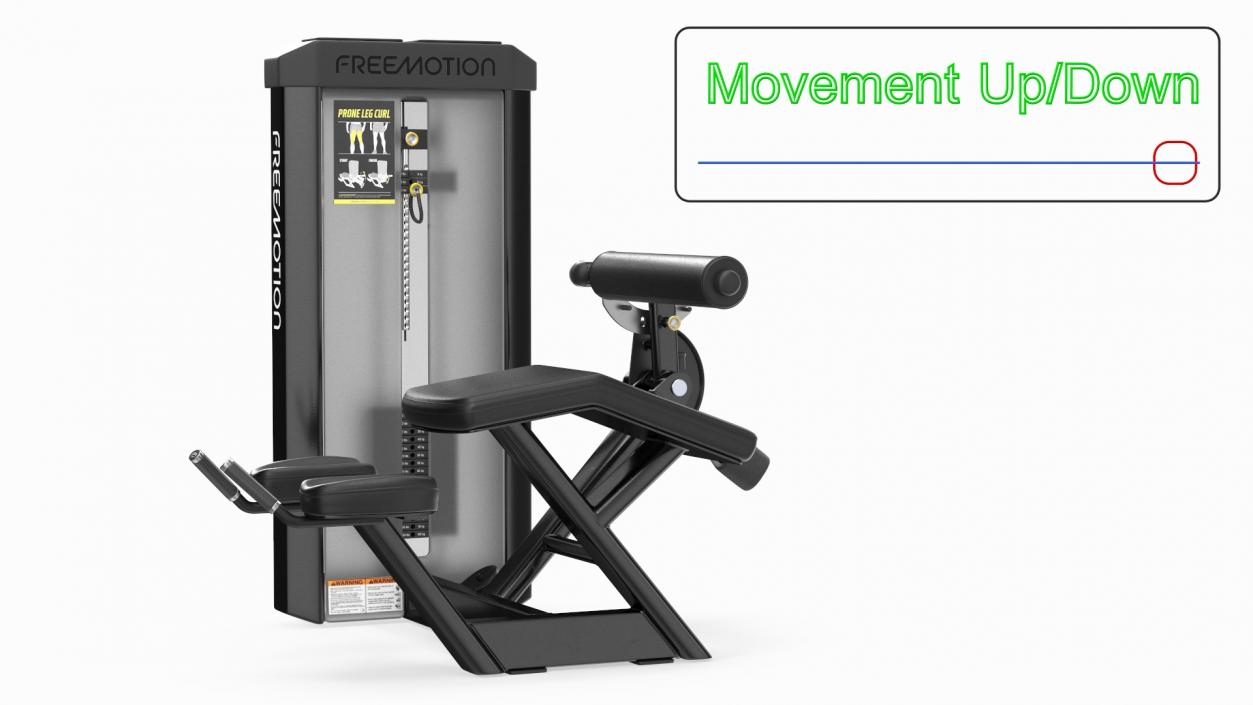 3D Freemotion Prone Leg Curl Trainer Black Rigged