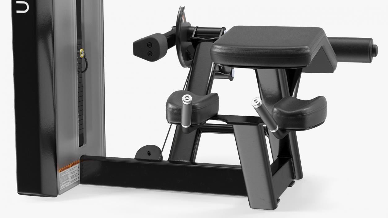 3D Freemotion Prone Leg Curl Trainer Black Rigged