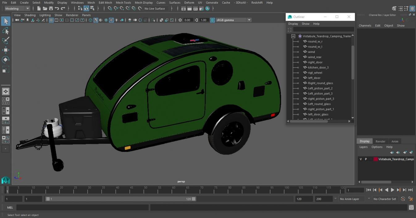 3D model Vistabule Teardrop Camping Trailer Simple Interior