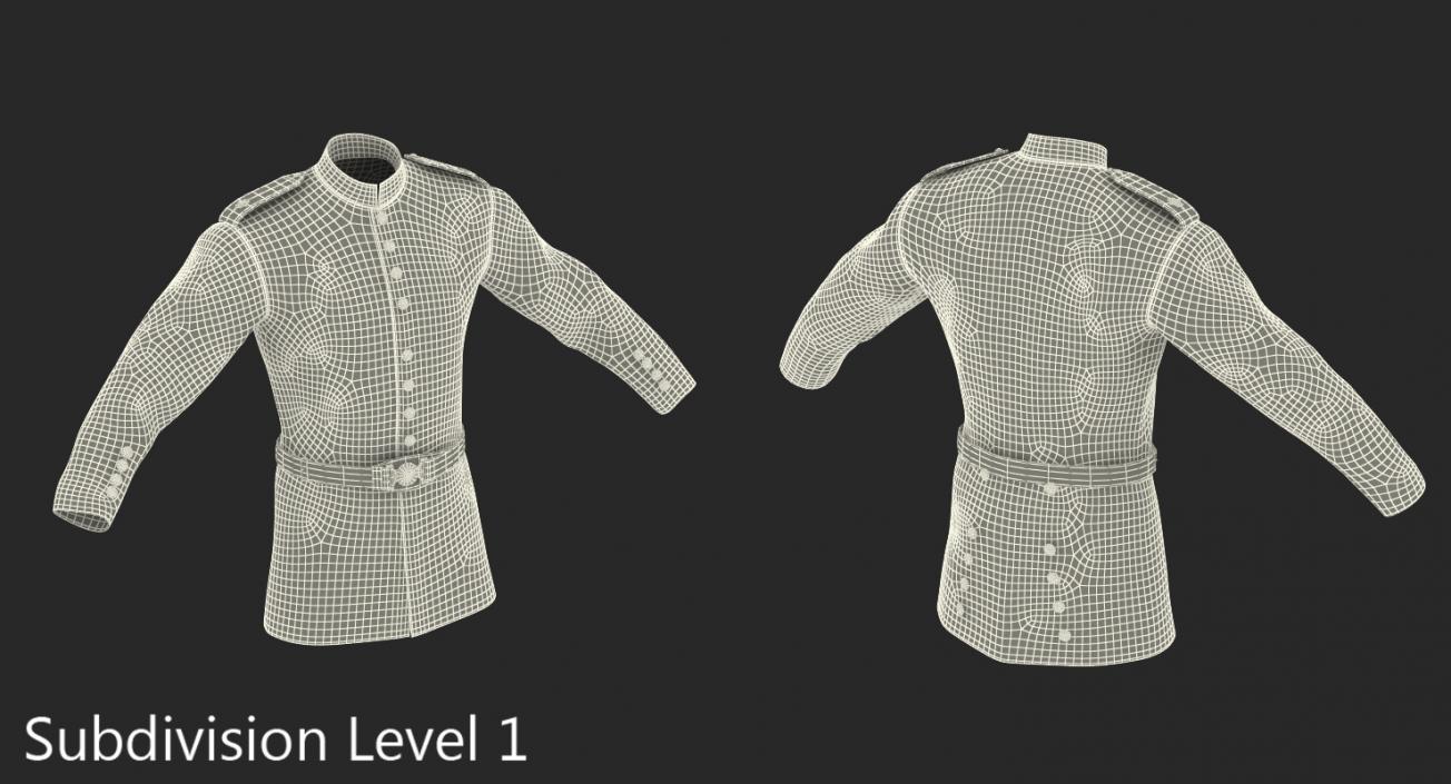 3D model Irish Guard Sergeant Tunic and Belt