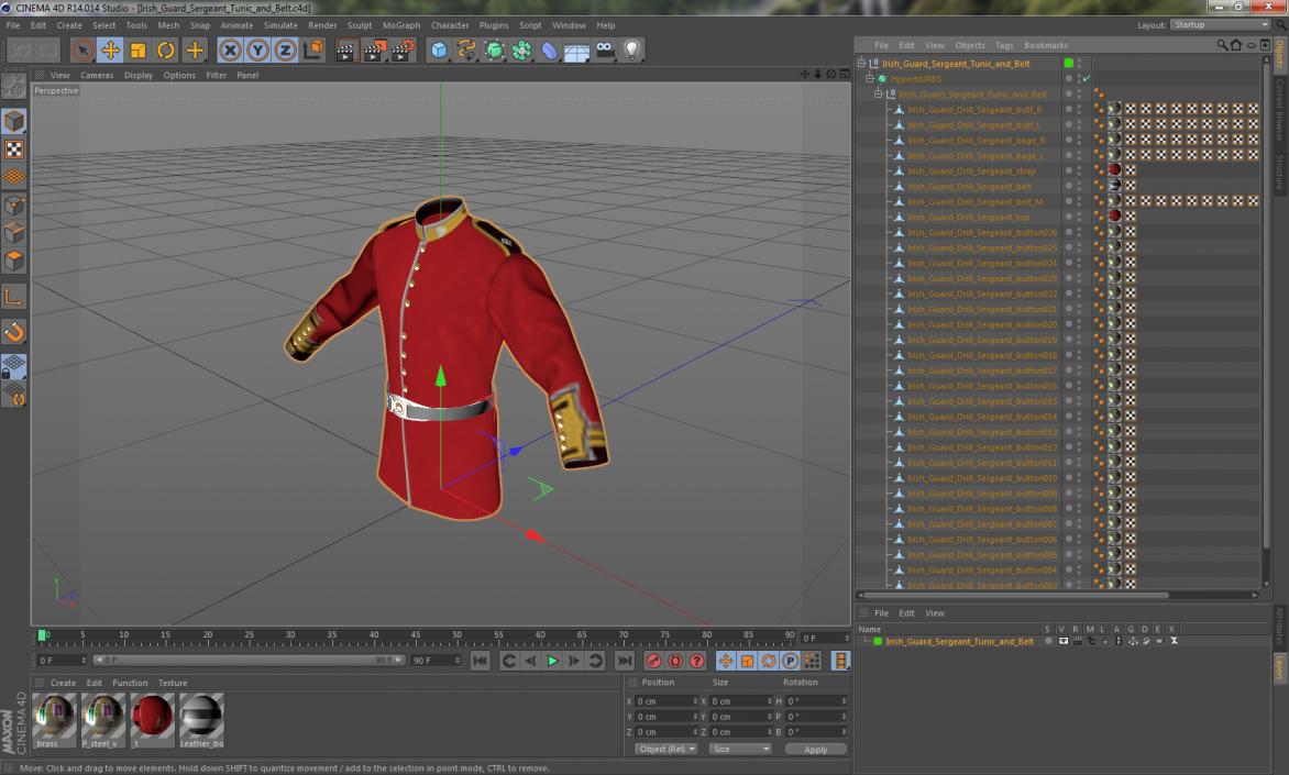 3D model Irish Guard Sergeant Tunic and Belt