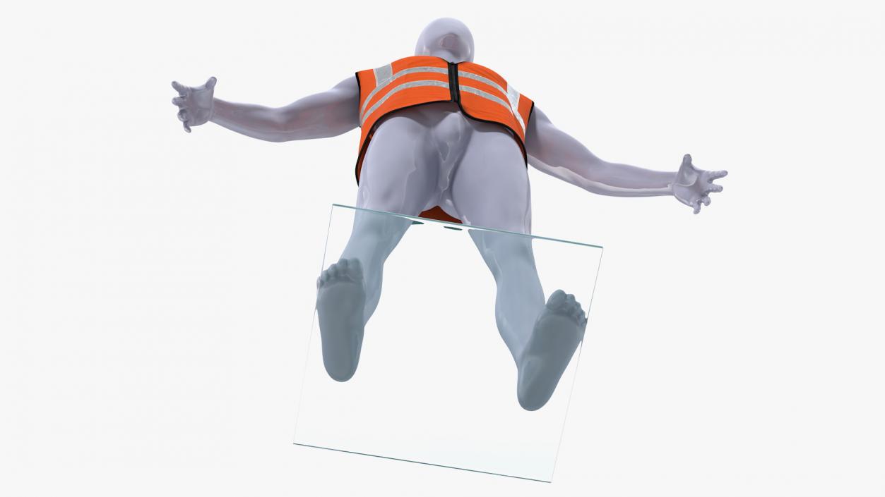 3D model Mannequin with Orange Hi Vis Safety Vest