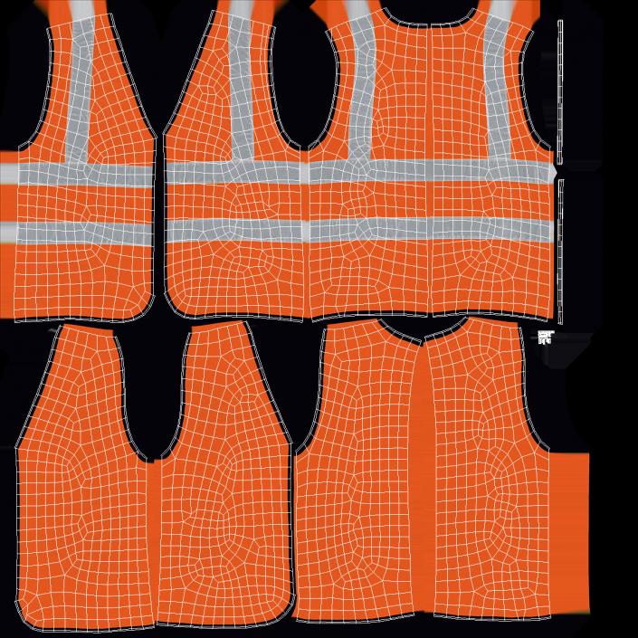 3D model Mannequin with Orange Hi Vis Safety Vest