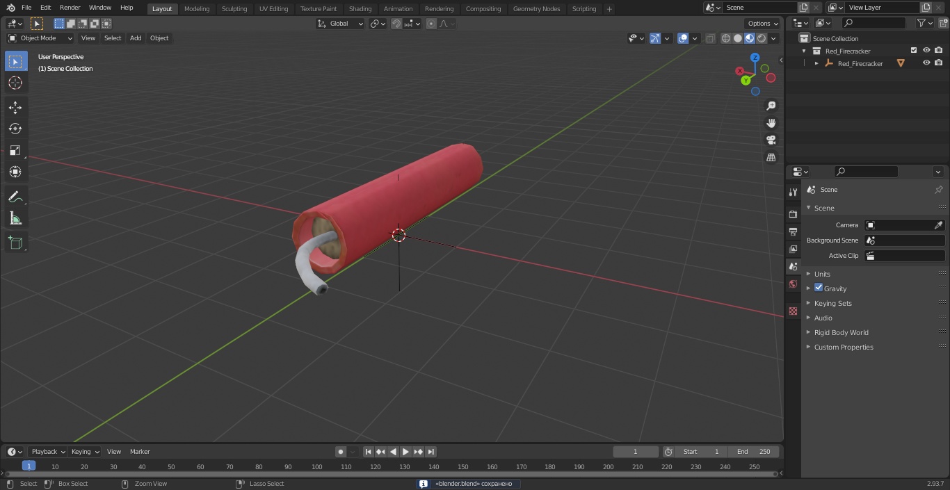 3D model Red Firecracker