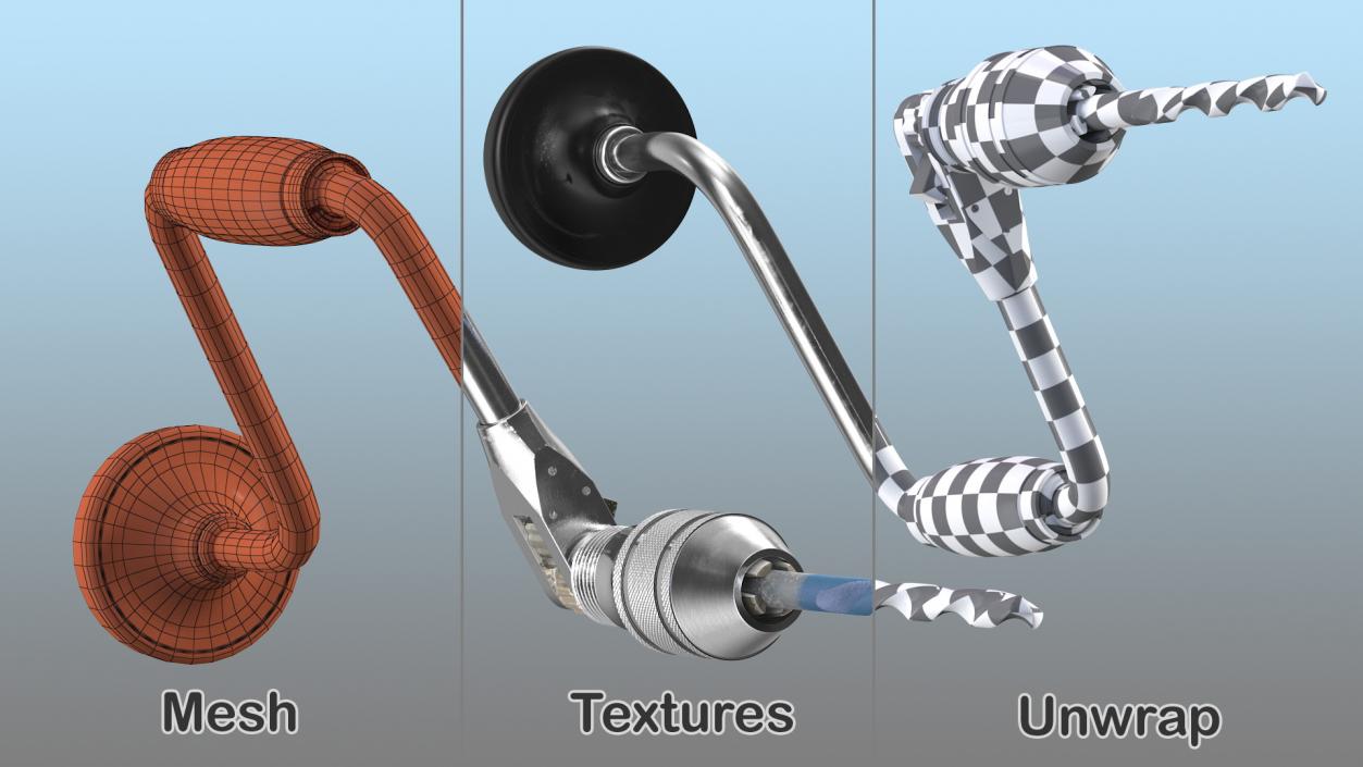 Hand Drills Collection 3 3D model