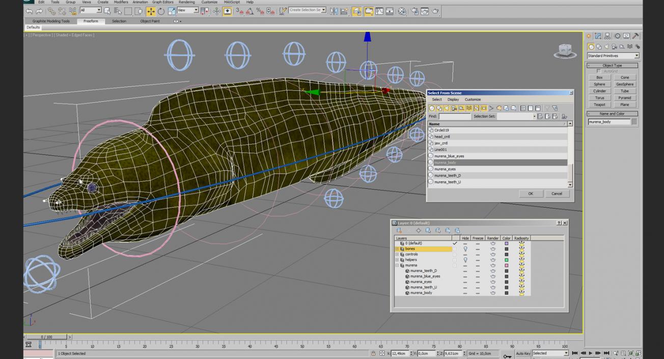 3D Murena Rigged model