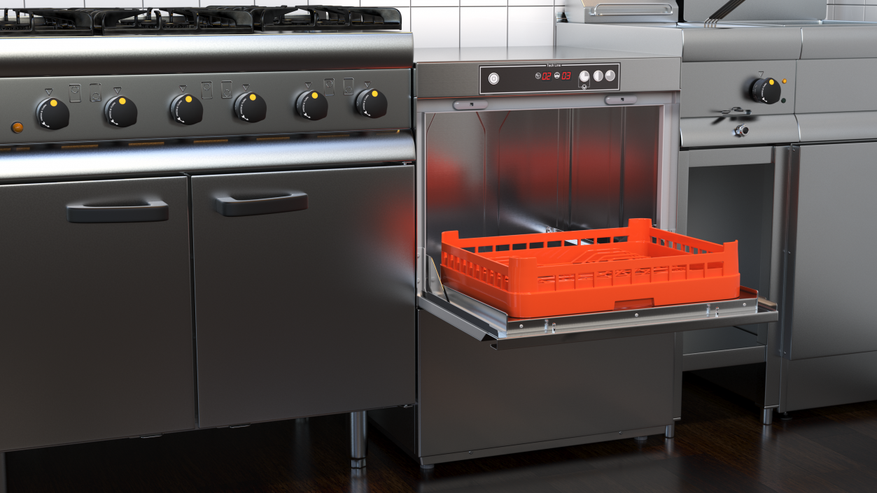 3D Commercial Dishwasher