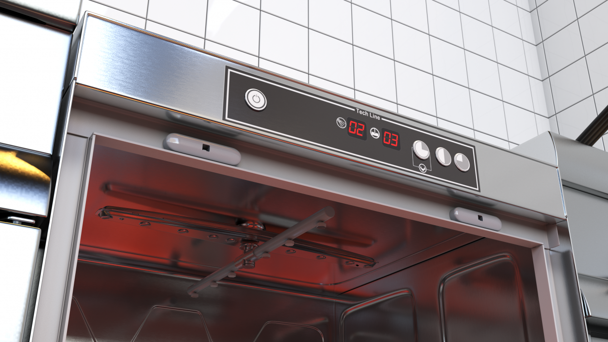 3D Commercial Dishwasher