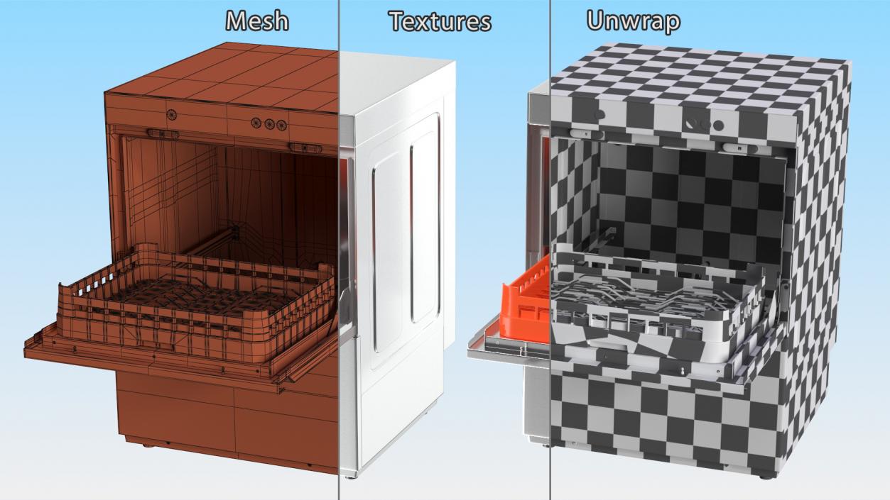 3D Commercial Dishwasher