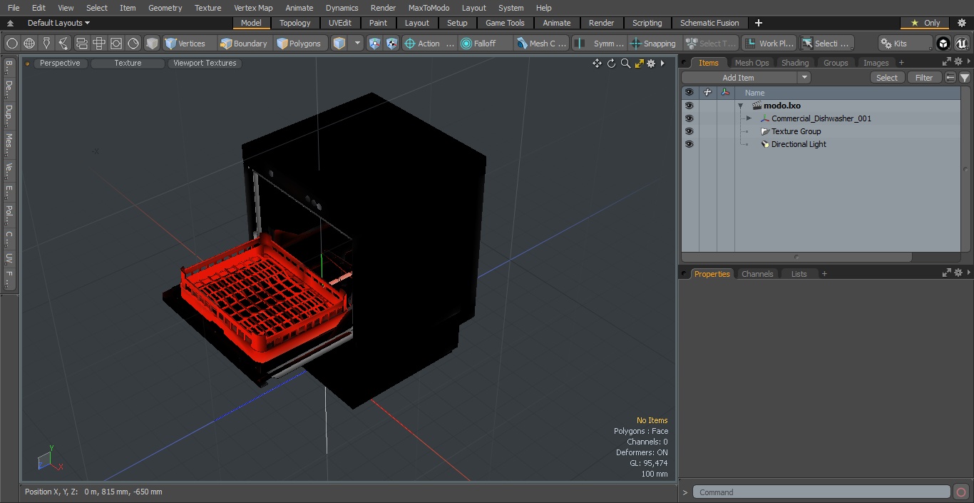 3D Commercial Dishwasher