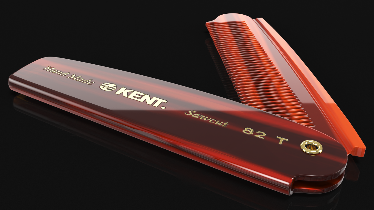 3D model Kent Folding Pocket Comb Brown