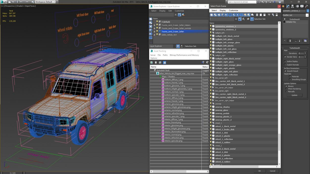 3D model Safari Vehicle 4x4 Rigged