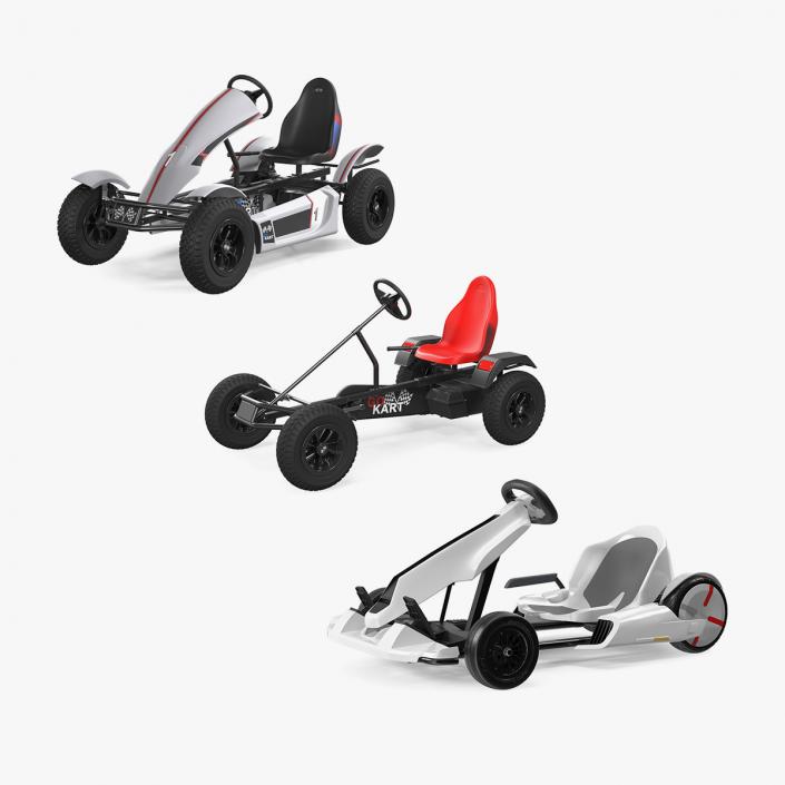 Rigged Pedal Karts Collection 3D model