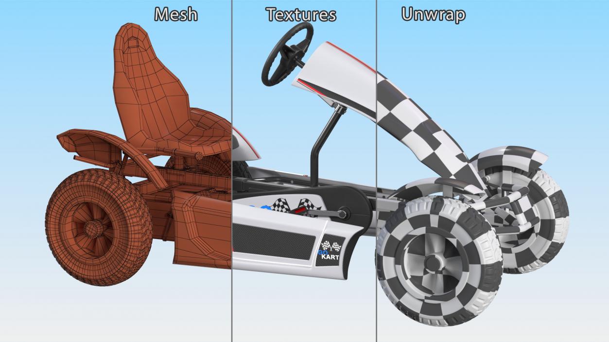 Rigged Pedal Karts Collection 3D model