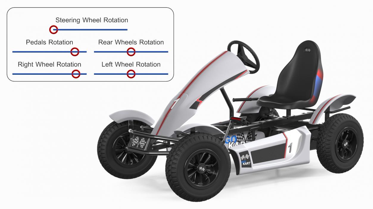 Rigged Pedal Karts Collection 3D model