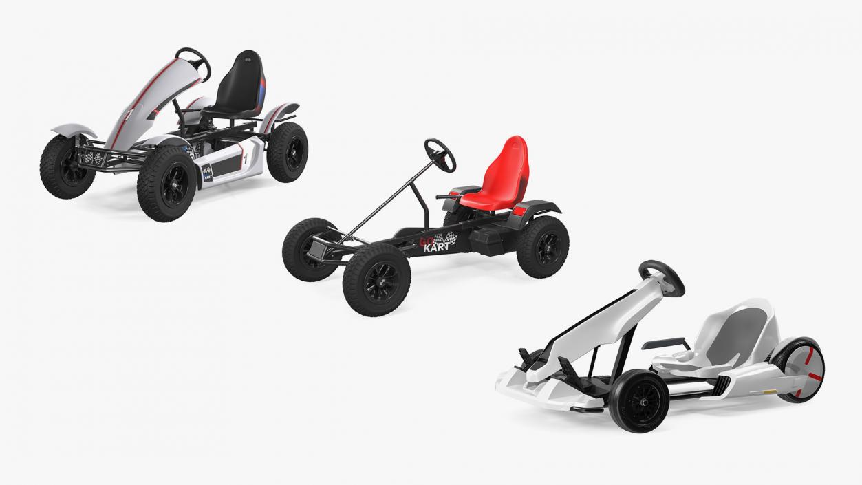 Rigged Pedal Karts Collection 3D model