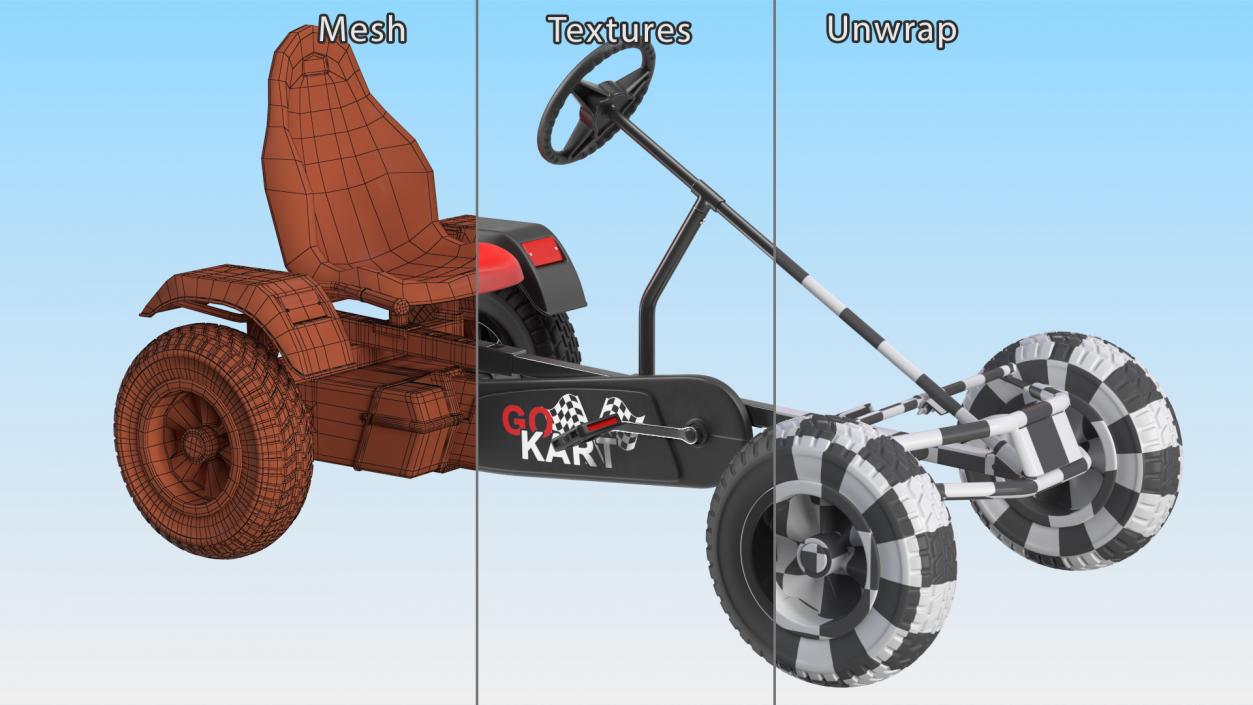 Rigged Pedal Karts Collection 3D model