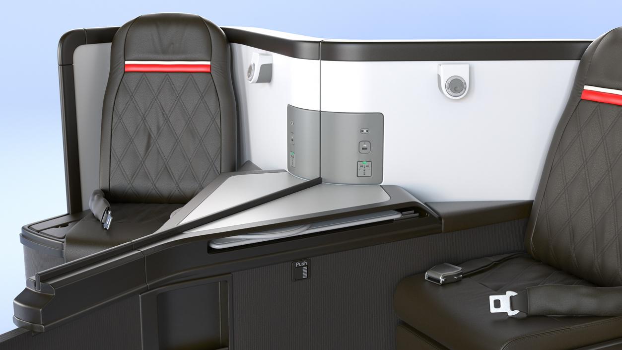 Airplane Business Class Seats Central 3D