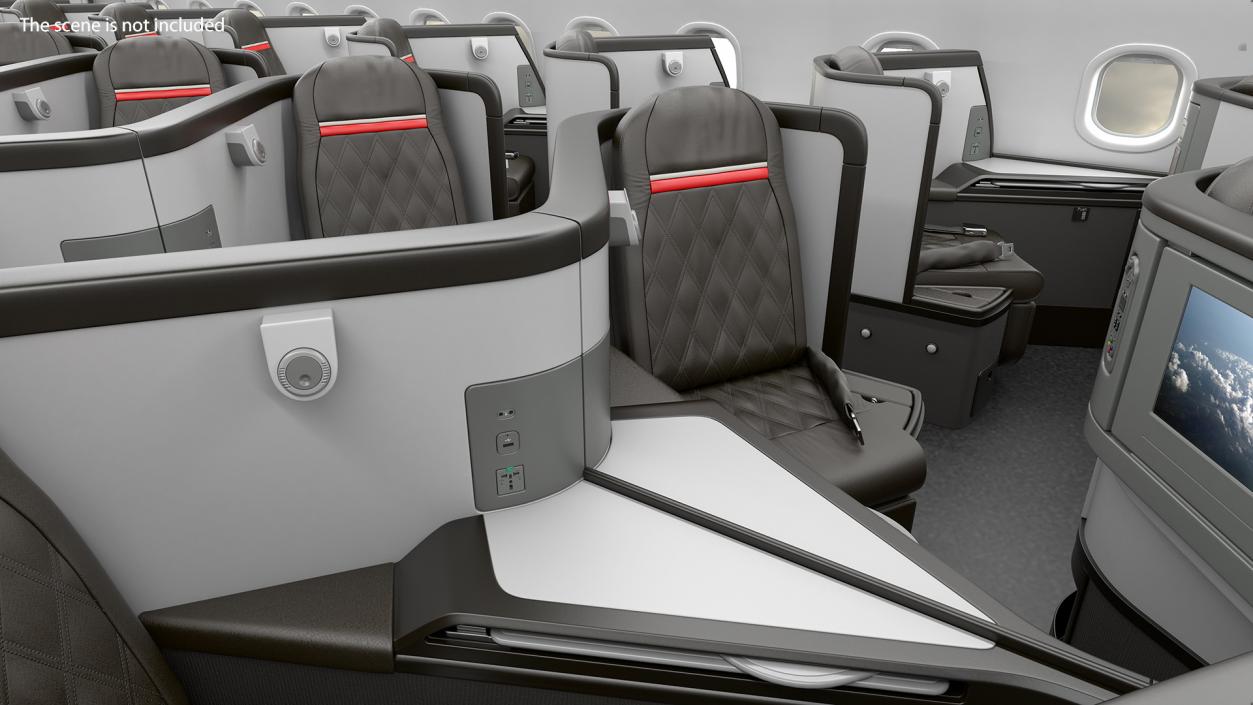 Airplane Business Class Seats Central 3D