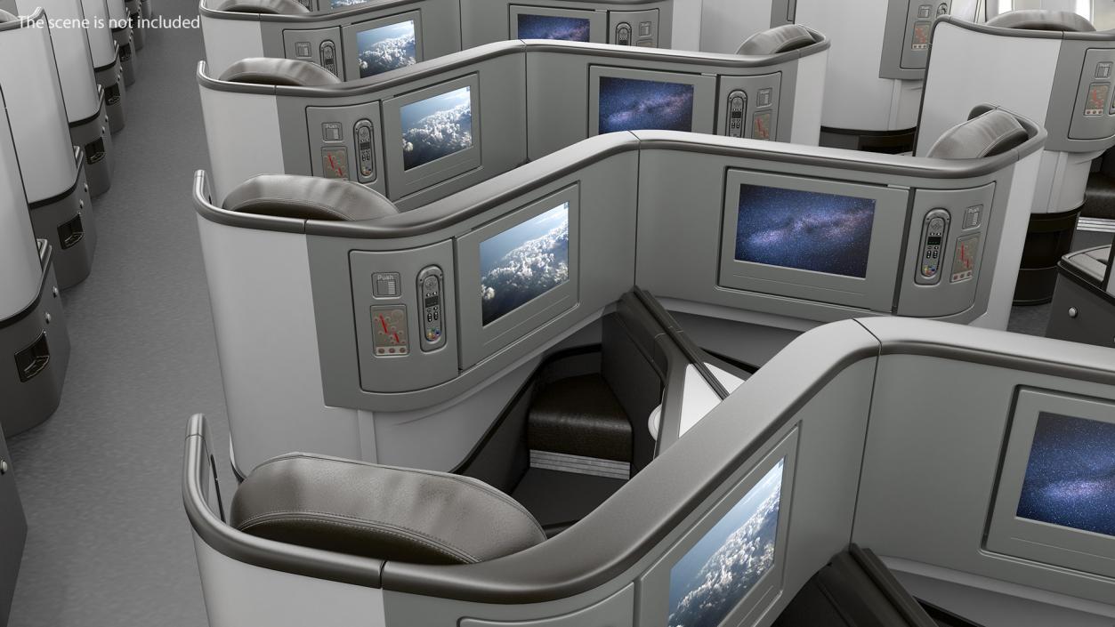 Airplane Business Class Seats Central 3D