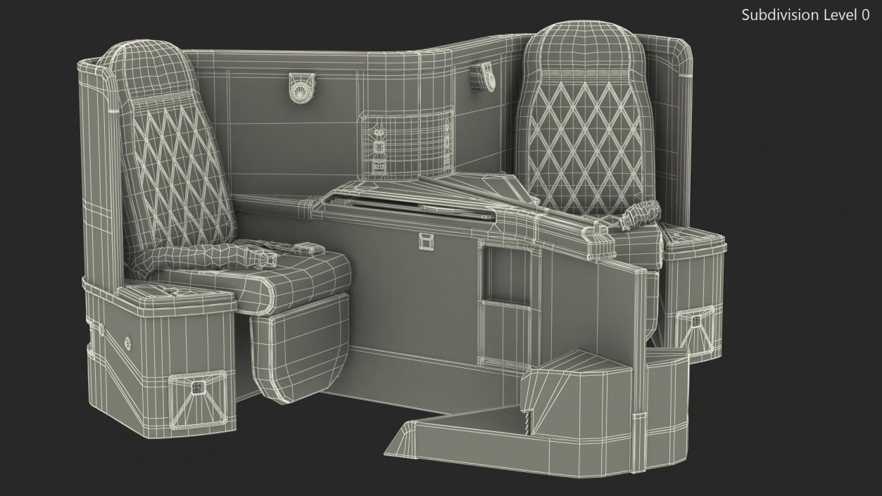 Airplane Business Class Seats Central 3D