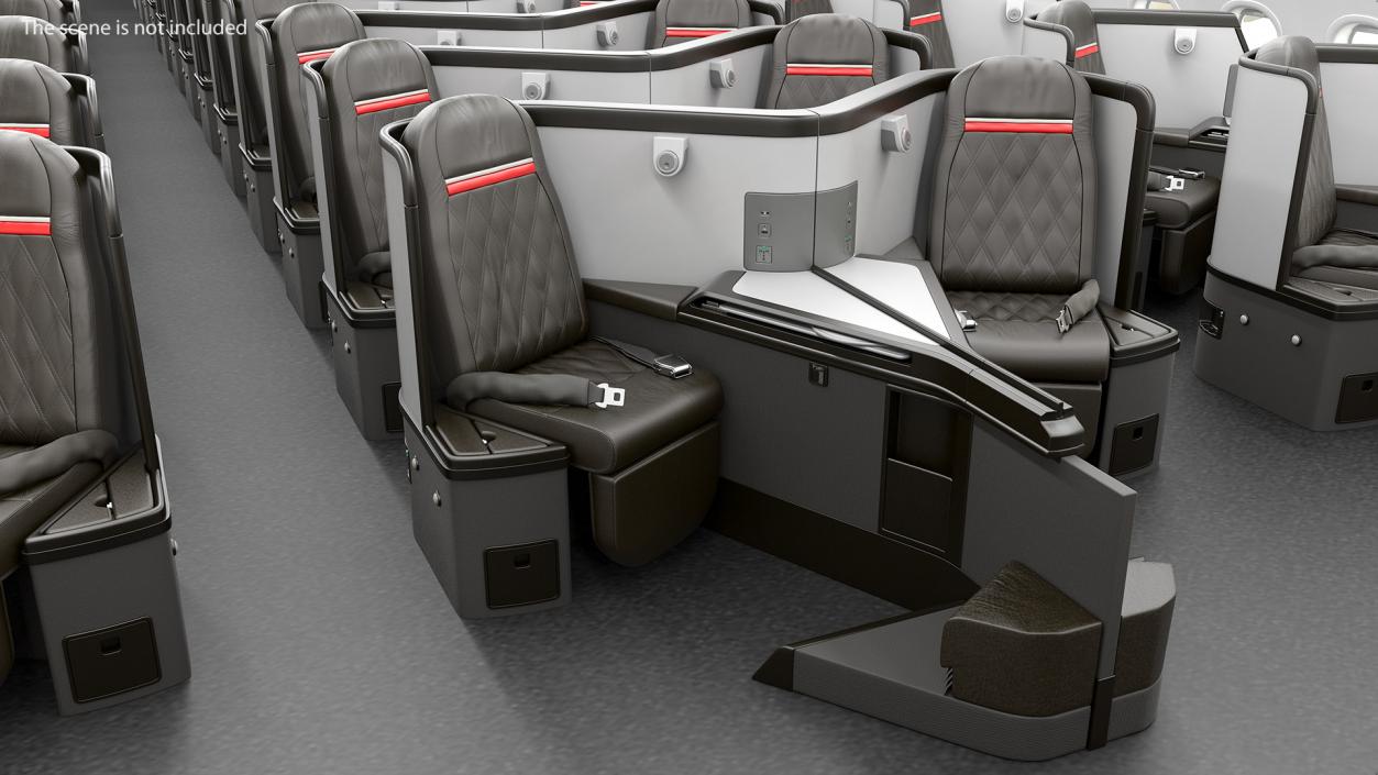 Airplane Business Class Seats Central 3D