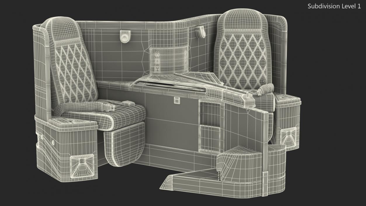 Airplane Business Class Seats Central 3D