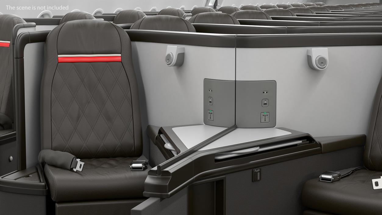 Airplane Business Class Seats Central 3D