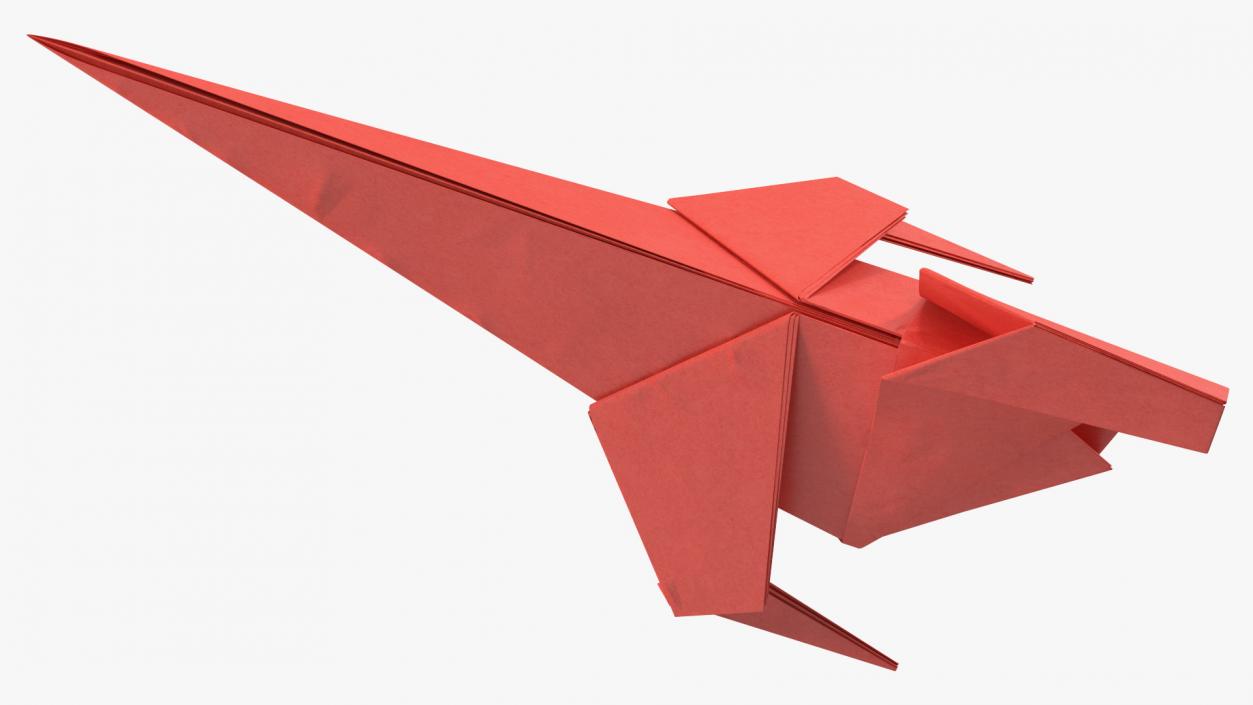 3D model Origami Dinosaur Red