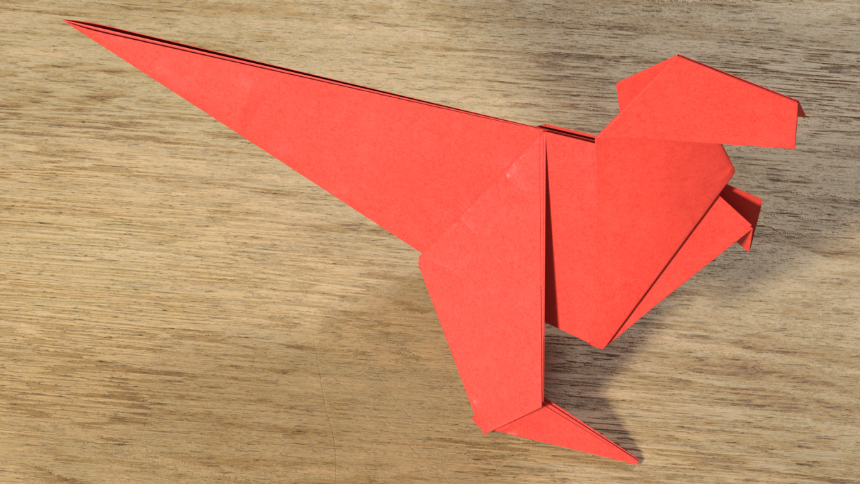 3D model Origami Dinosaur Red