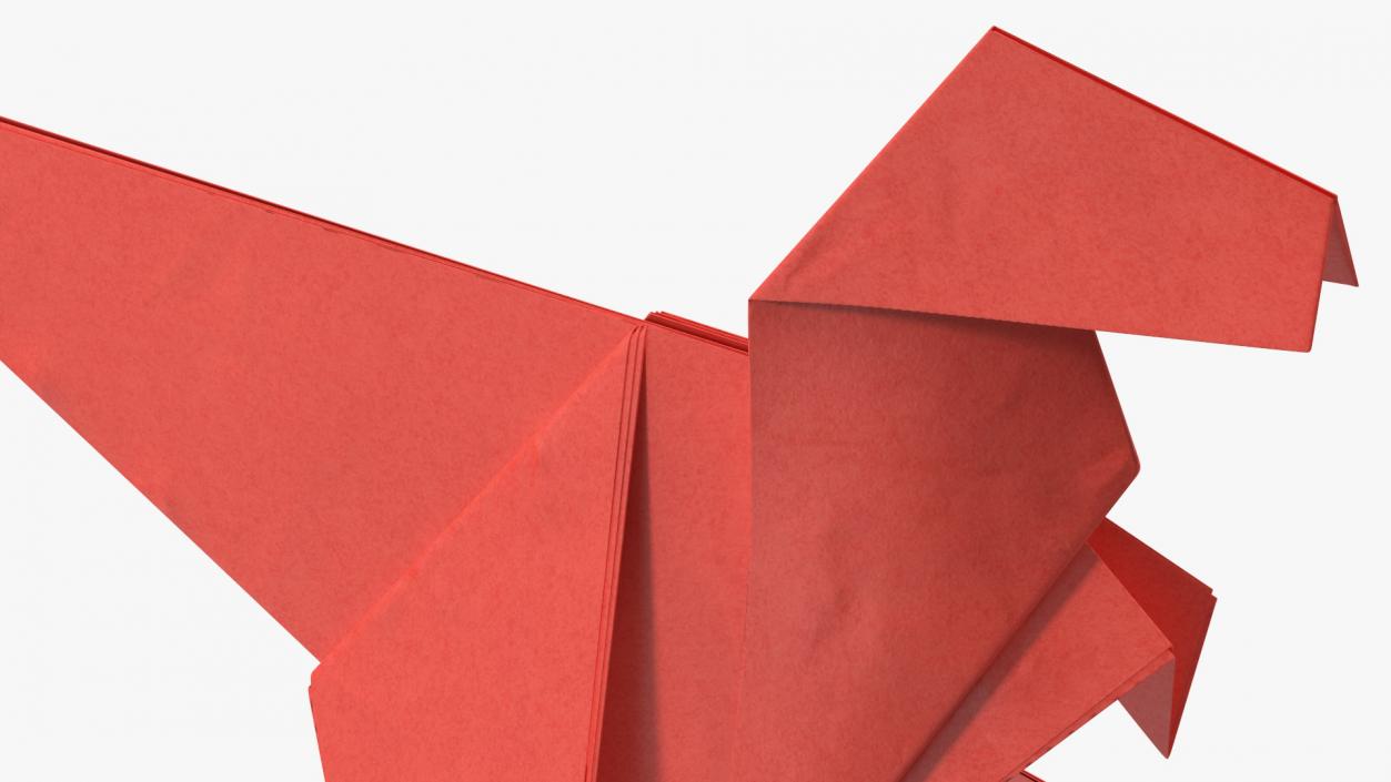 3D model Origami Dinosaur Red