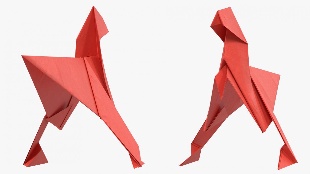 3D model Origami Dinosaur Red