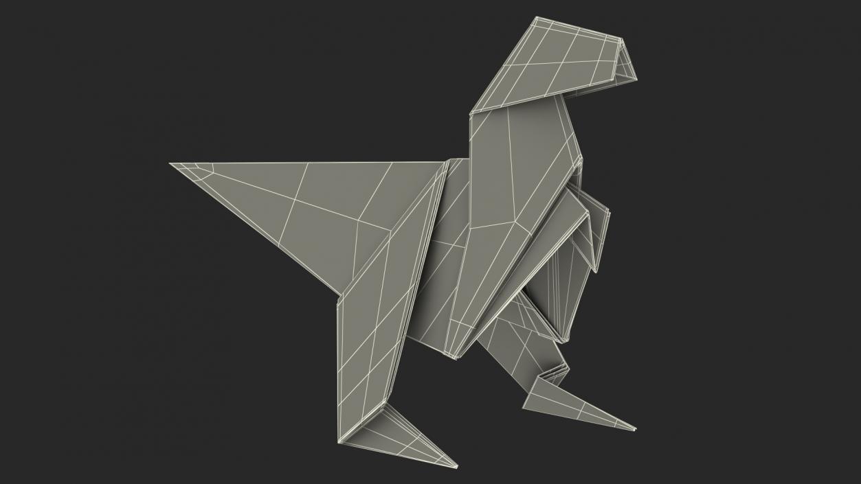 3D model Origami Dinosaur Red