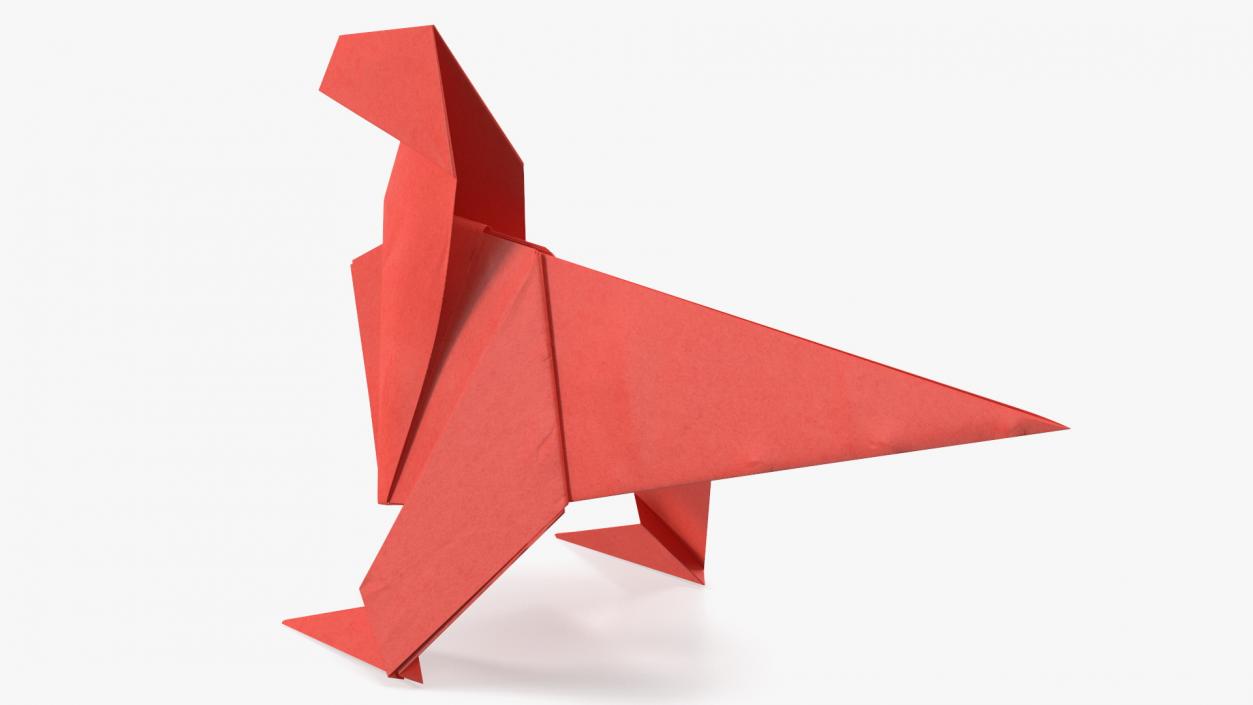 3D model Origami Dinosaur Red