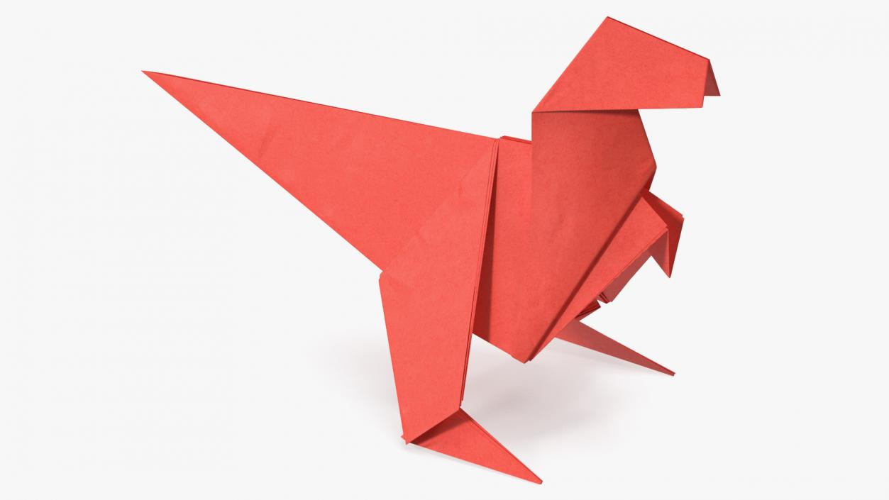 3D model Origami Dinosaur Red