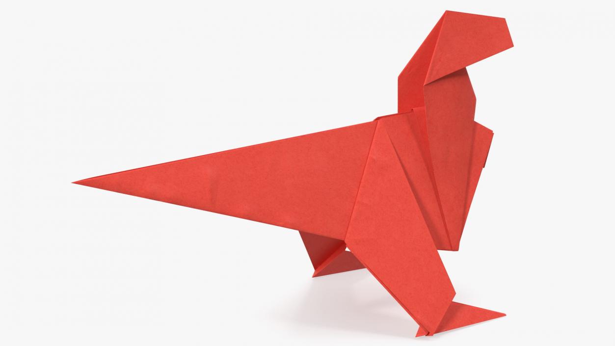 3D model Origami Dinosaur Red