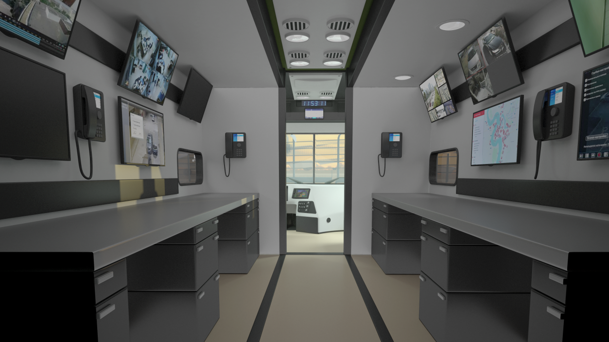 3D NYPD Mobile Command Center Lights On